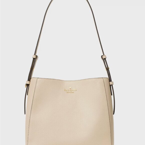 New Kate Spade Juliette Medium Bucket Pebble Leather Light Sand - Picture 1 of 4